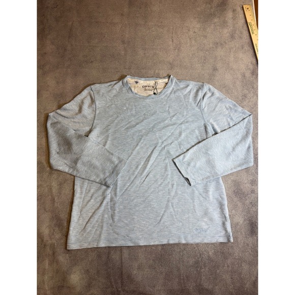 Orvis Other - Orvis Classic Collection Mens Medium Blue Striped Long Sleeve Crew Neck (stain)